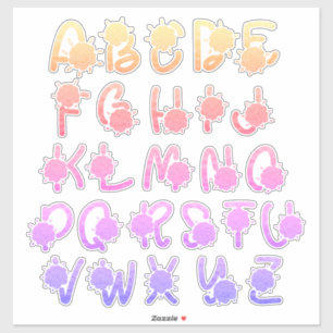 Glitter Colourful Floral Monogram A to Z Letters