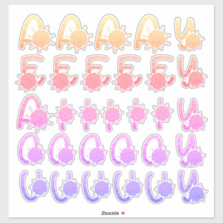 Glitter Colourful Floral Monogram Vowels A E I O U