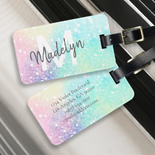 Glitter Colourful Glamourous Pretty Pattern Luggage Tag