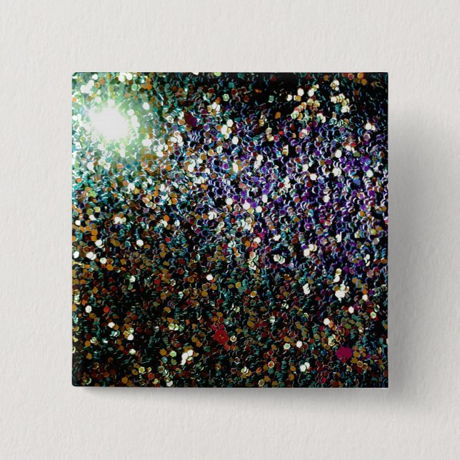 Glitter comet & stars 15 cm square badge (Front)