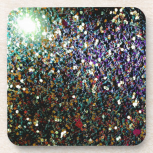 Glitter comet & stars coaster