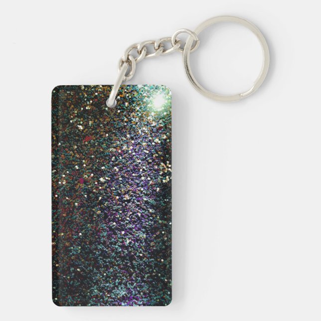 Glitter comet & stars key ring (Back)