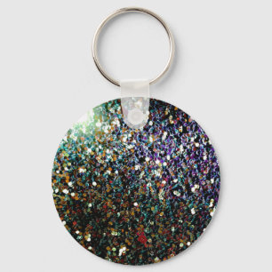 Glitter comet & stars key ring