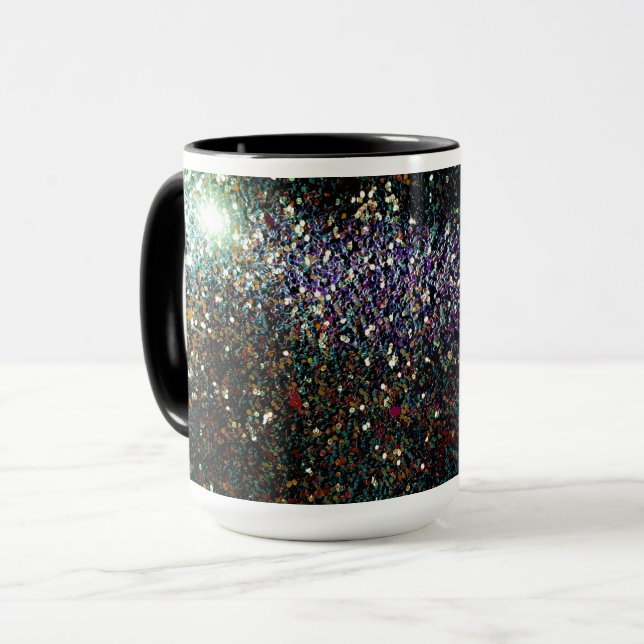 Glitter comet & stars mug (Front Left)