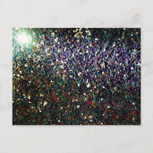 Glitter comet & stars postcard