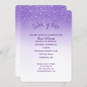 Glitter Confetti 21st Birthday Party Invitation