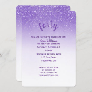 Glitter Confetti 40th Birthday Party Invitation