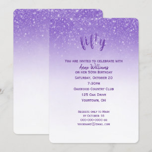 Glitter Confetti 50th Birthday Party Invitation