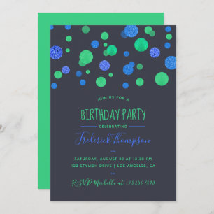 Glitter Confetti Adult Birthday Party Invitation