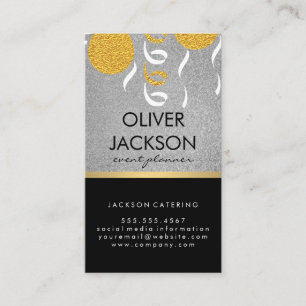 Glitter   Confetti Balloons Event Planner Business Card