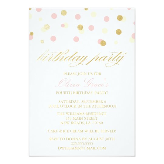 Glitter Confetti Birthday Invitations