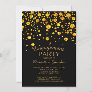 Glitter Confetti Engagement Party Invitation
