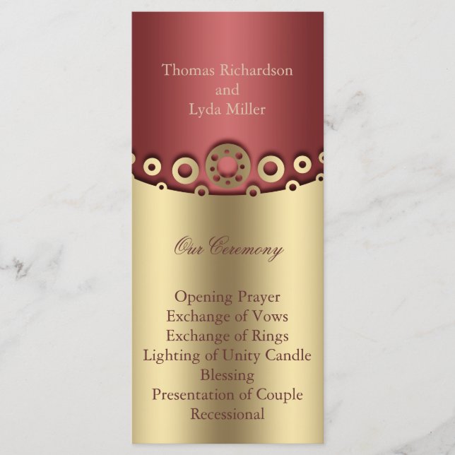 Glitter Confetti Faux Foil Wedding Program Programme (Front)