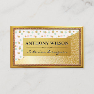 Glitter Confetti   Polka Dots  Wood Grain Lines Business Card
