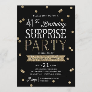 Glitter Confetti Surprise Party Invitation ANY AGE