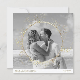 *~* Glitter Couple PHOTO  RSVP QR  AR6 DIY Wedding Invitation