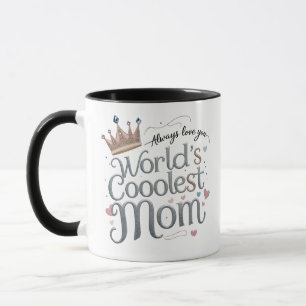 Glitter Crown Mug   Cute Heart Design   Combo Mug 