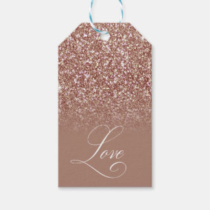 Glitter Custom Name Love Typography Brown A27767 Gift Tags