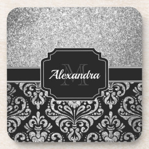 Glitter Damask Coaster