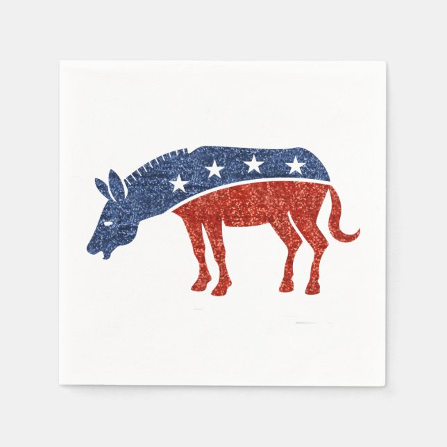 glitter democrat donkey paper napkins (Front)