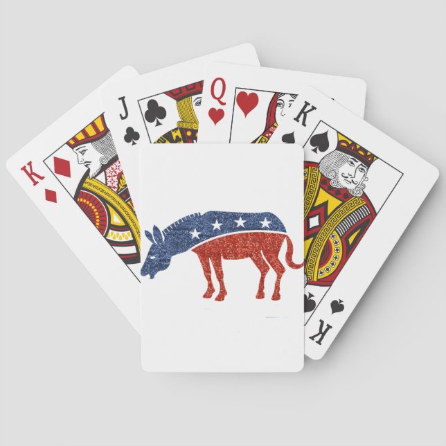 glitter democrat donkey playing cards (Back)
