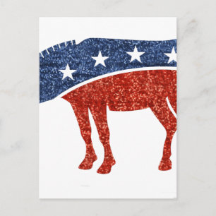 glitter democrat donkey postcard