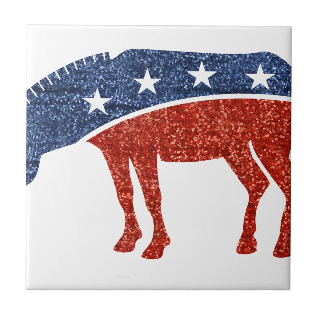 glitter democrat donkey tile (Front)