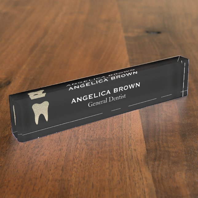 Glitter Dental Nameplate (Side)
