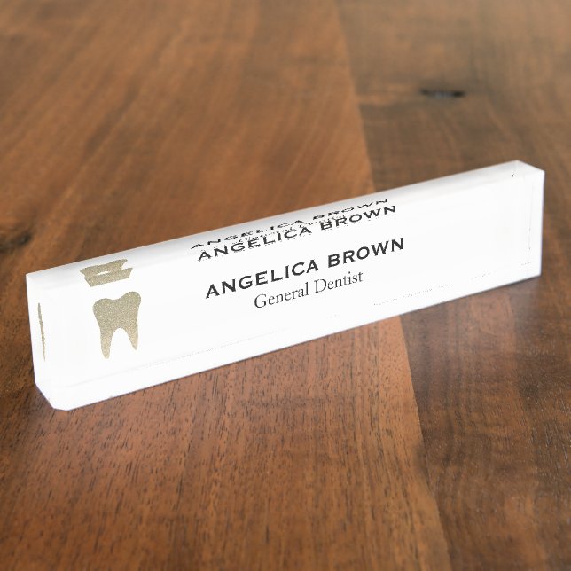 Glitter Dental Nameplate (Side)