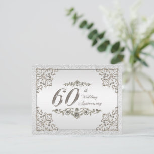 Glitter Diamond 60th Wedding Anniversary Invite