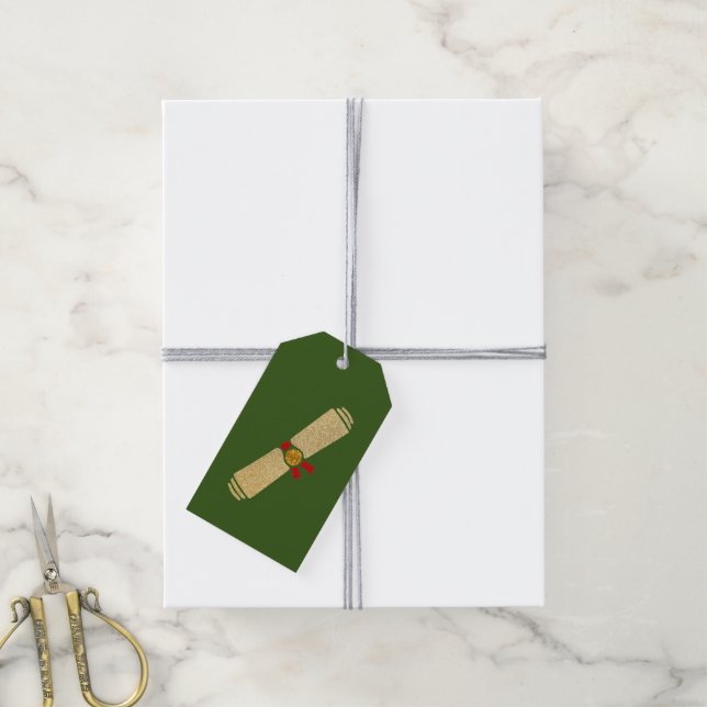 Glitter Diploma Graduation Gift Tags (With Twine)