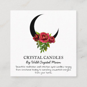 Glitter Dipped Moon Crystal Candle Intention Spell Square Business Card