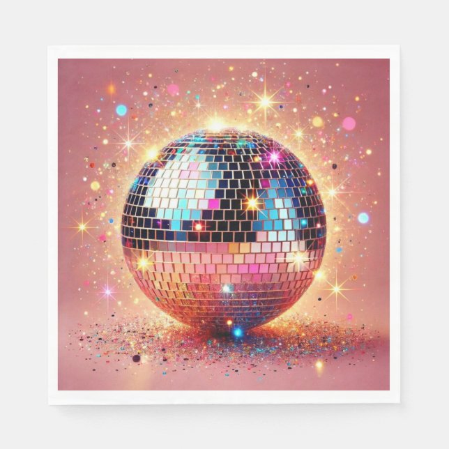 Glitter disco ball napkins! napkin (Front)