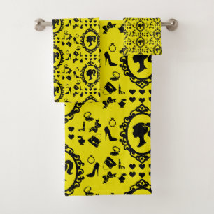 Glitter Doll Birthday Glam Fashion Bath Towel Set