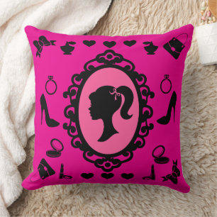 Glitter Doll Birthday Pink Glam Fashion  Cushion