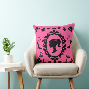 Glitter Doll Birthday Pink Glam Fashion Cushion