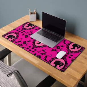 Glitter Doll Birthday Pink Glam Fashion Desk Mat