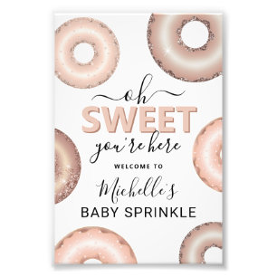 Glitter Donut Baby Sprinkle Girl Welcome Photo Print