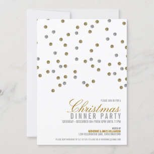 Glitter Dots Christmas Party Invitation
