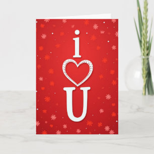 Glitter Dotted I Love U Card