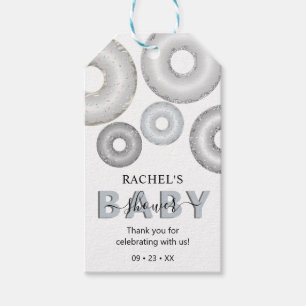 Glitter Doughnut Baby Sprinkle Baby Boy Shower Gift Tags
