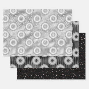 Glitter Doughnut  Pattern Wrapping Paper Sheet