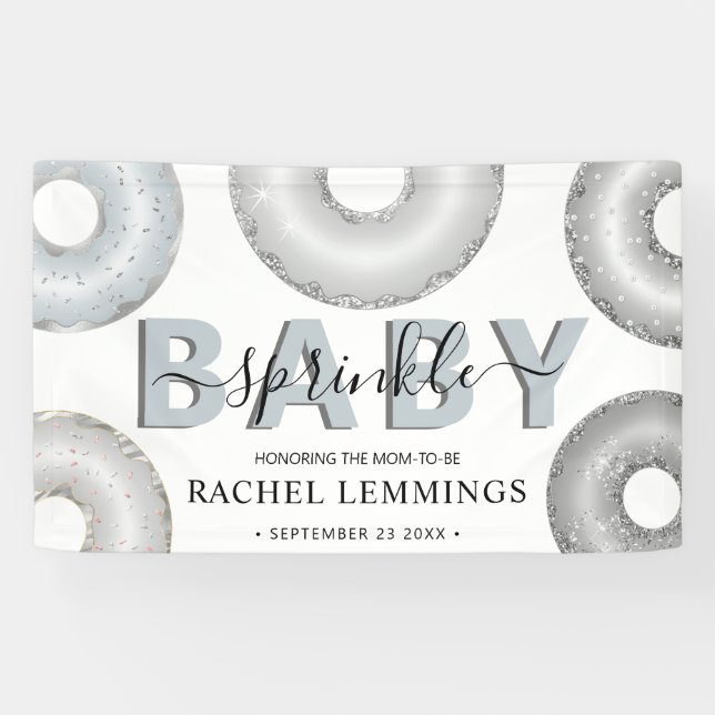 Glitter Doughnut Sprinkle Boy Baby Shower Banner (Horizontal)