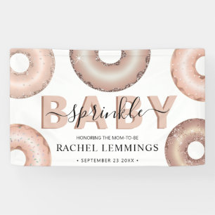 Glitter Doughnut Sprinkle Girl Baby Shower Banner