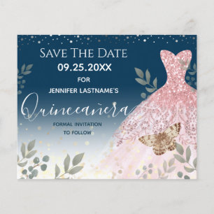 Glitter Dress Butterfly Quinceanera Budget Flyer