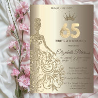 Glitter Dress, Diamonds Champagne 65th Birthday