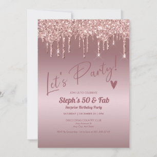 Glitter Drip Adult Birthday Invitations