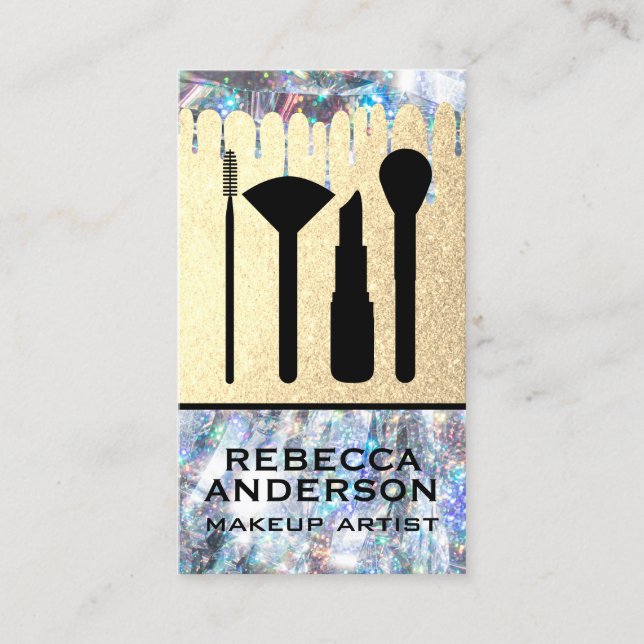 Glitter Drip | Make up Kit Business Card (Front)