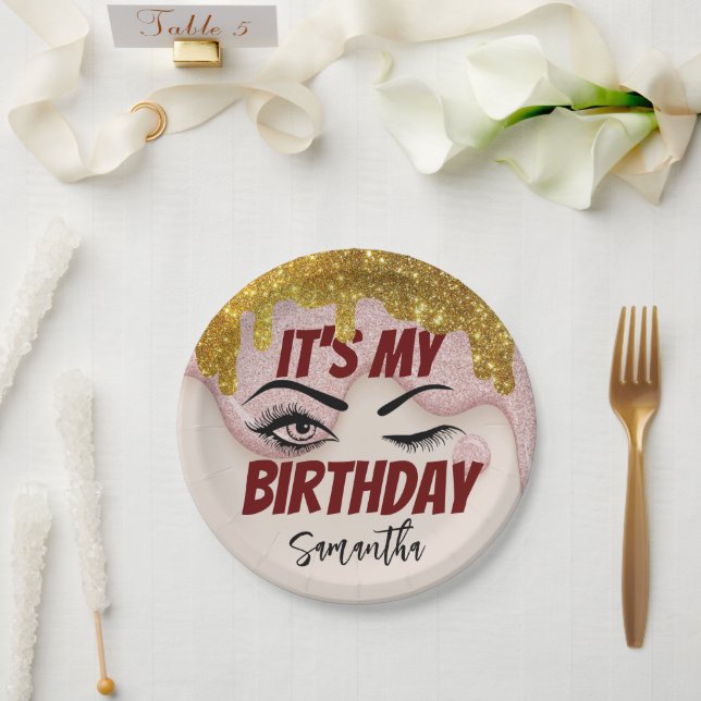 Glitter Drips Birthday 18th | 21st | 30th | 50th   Paper Plate (Wedding)