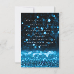 Glitter Drips Blue Navy Bridal Sweet 16th Invitation